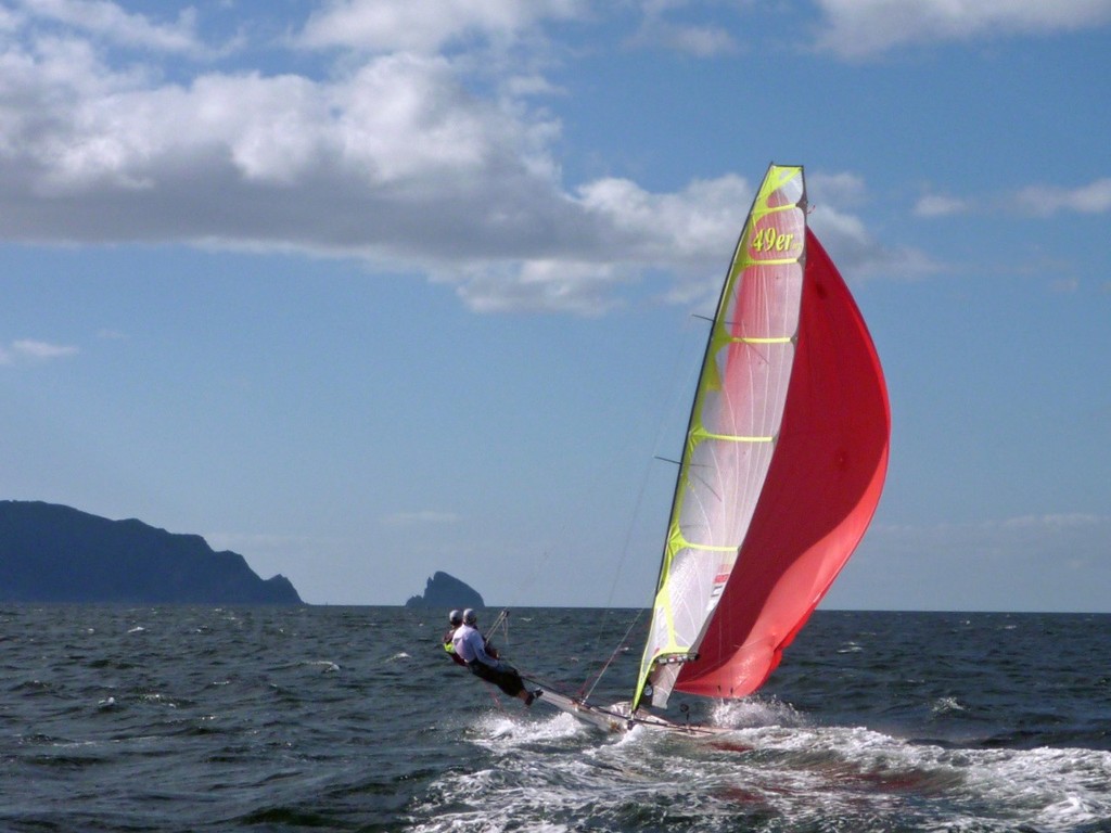 Approaching Cape Brett - Burling Tuke 49er ride in the 2009 Coastal Classic © Burling Media